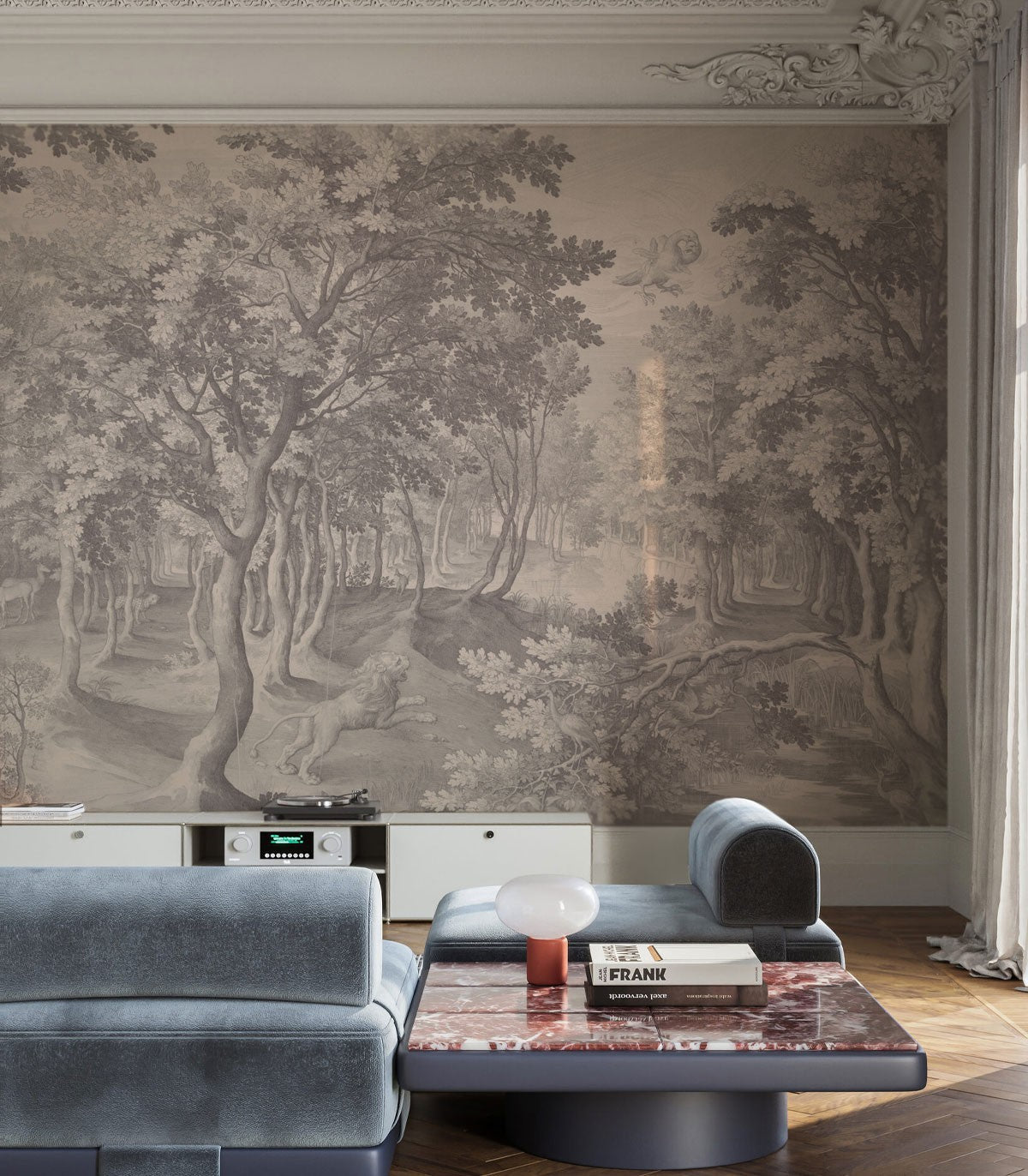 Tapeta w salonie na jednej ścianie. Jaki akcent wybrać, aby wnętrze było spójne i eleganckie - Wallcolors®