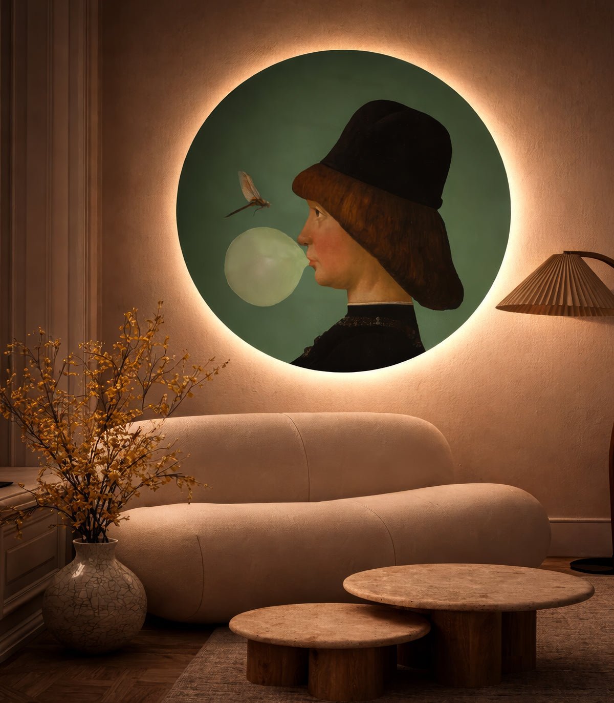 Dots Lighting Boy and Dragonfly - Wallcolors®