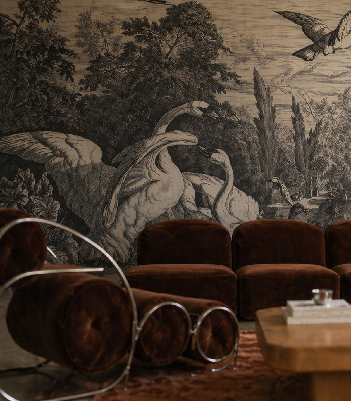 Papel pintado Cisnes negros