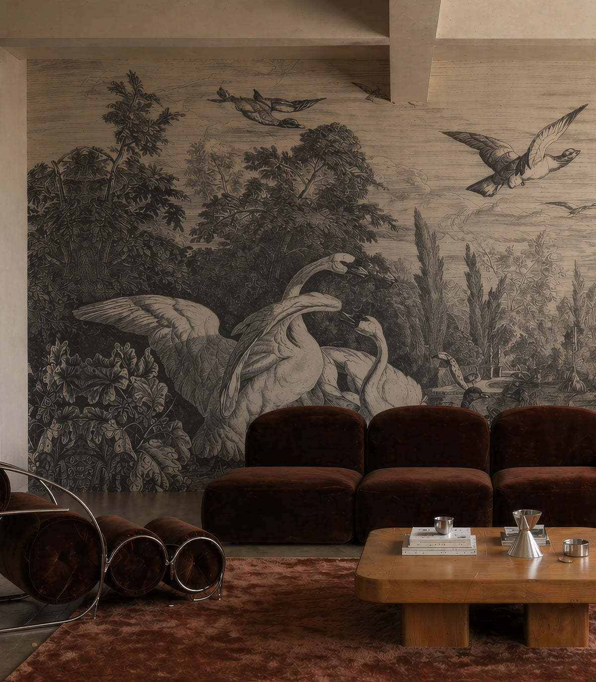 Papel pintado Cisnes negros