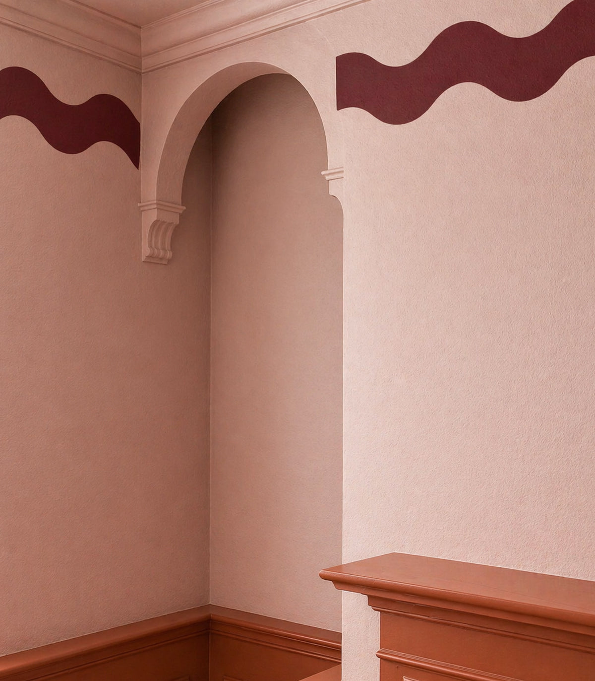 Border Double Wave Deep Burgundy