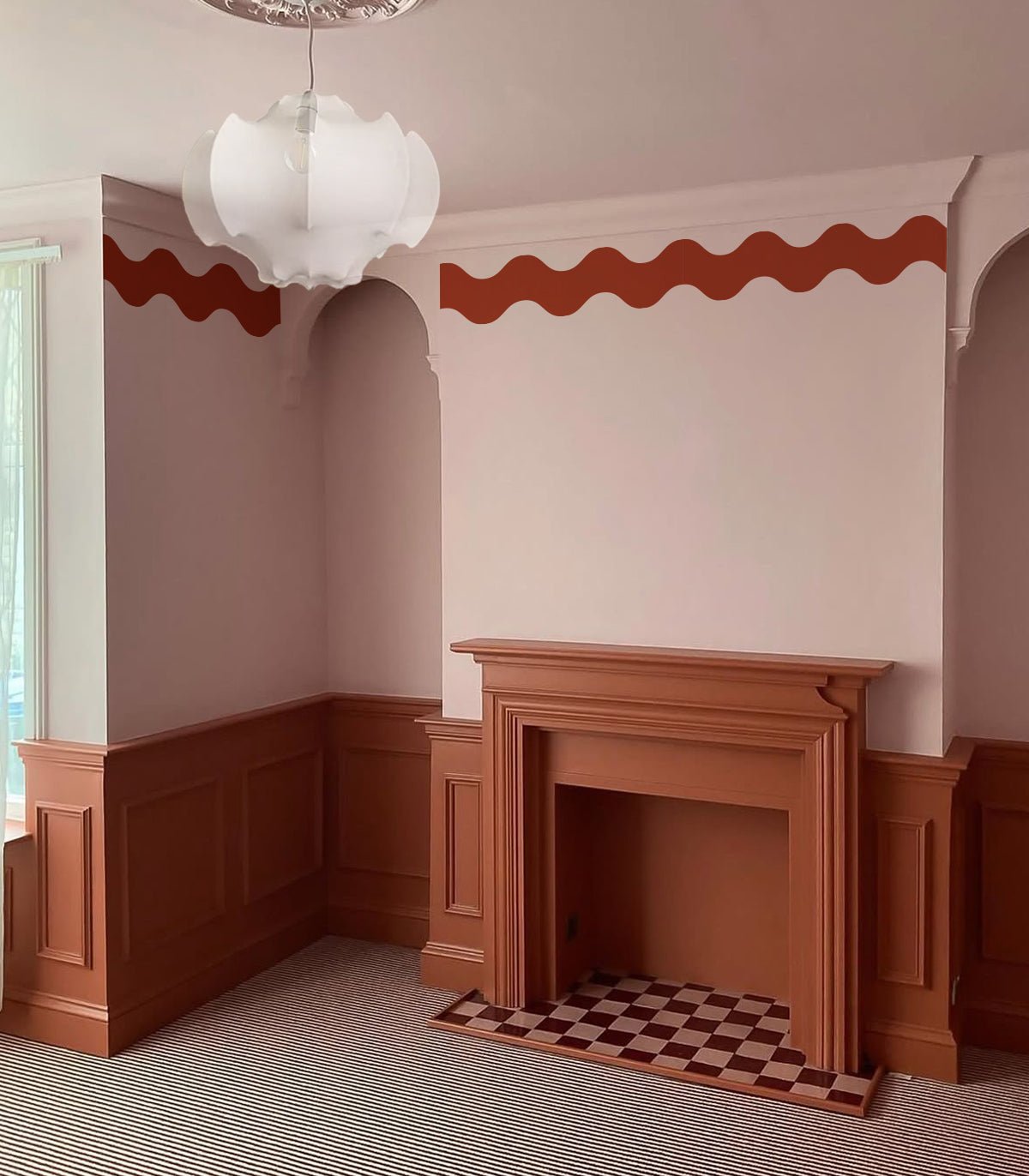 Border Double Wave Burnt Orange - Wallcolors®