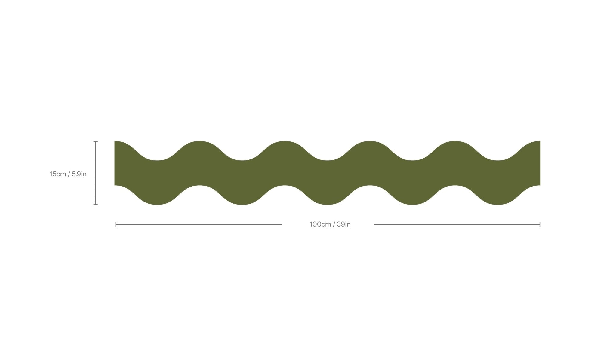 Border Double Wave Deep Olive - Wallcolors®