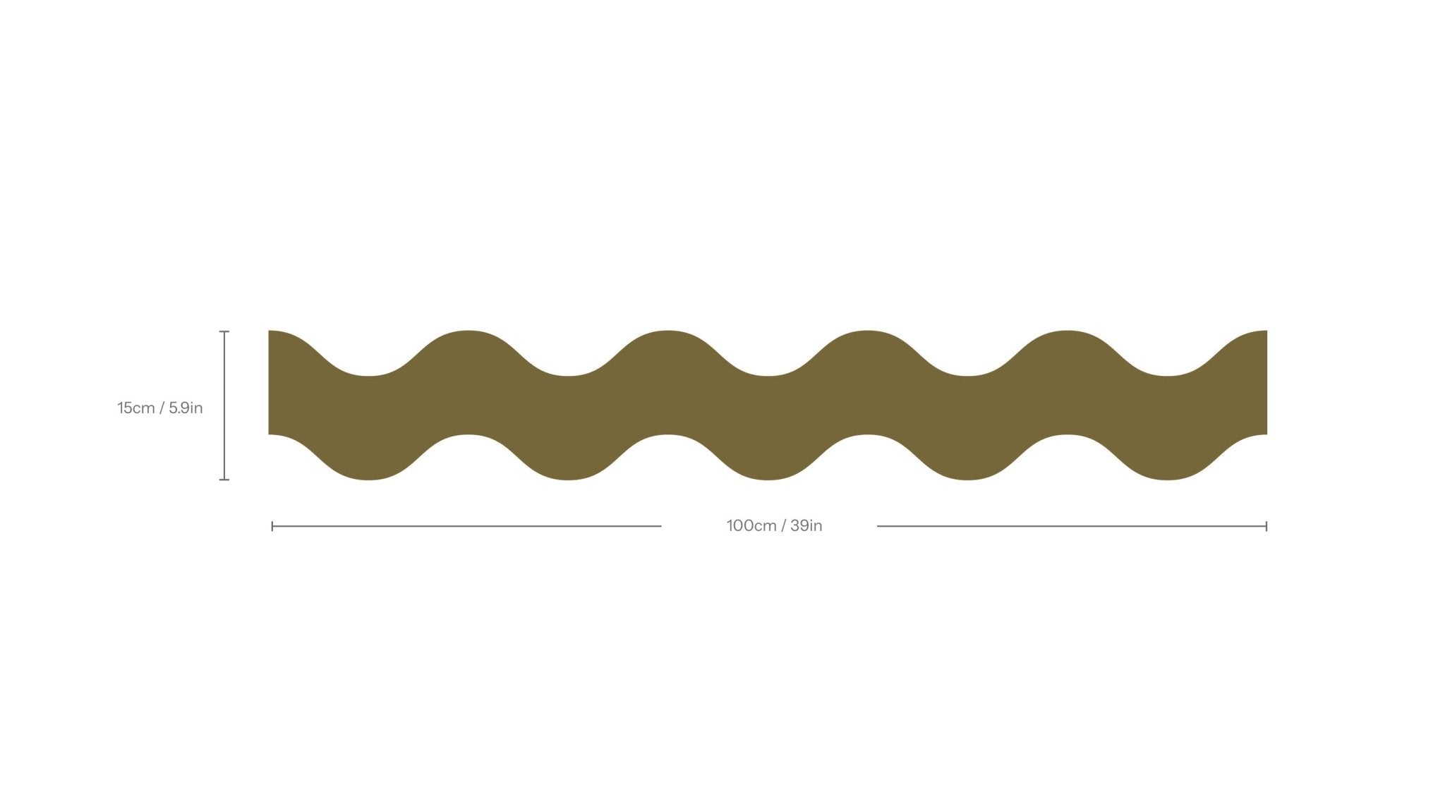 Border Double Wave Golden Olive - Wallcolors®