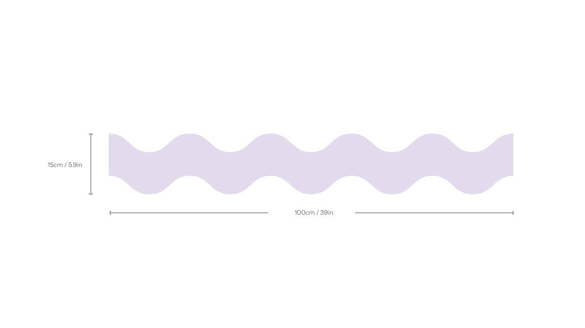 Border Double Wave Calm Lilac Mint - Wallcolors®