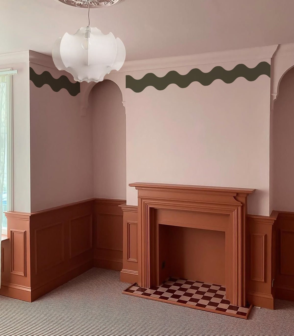 Border Double Wave Olive Green - Wallcolors®