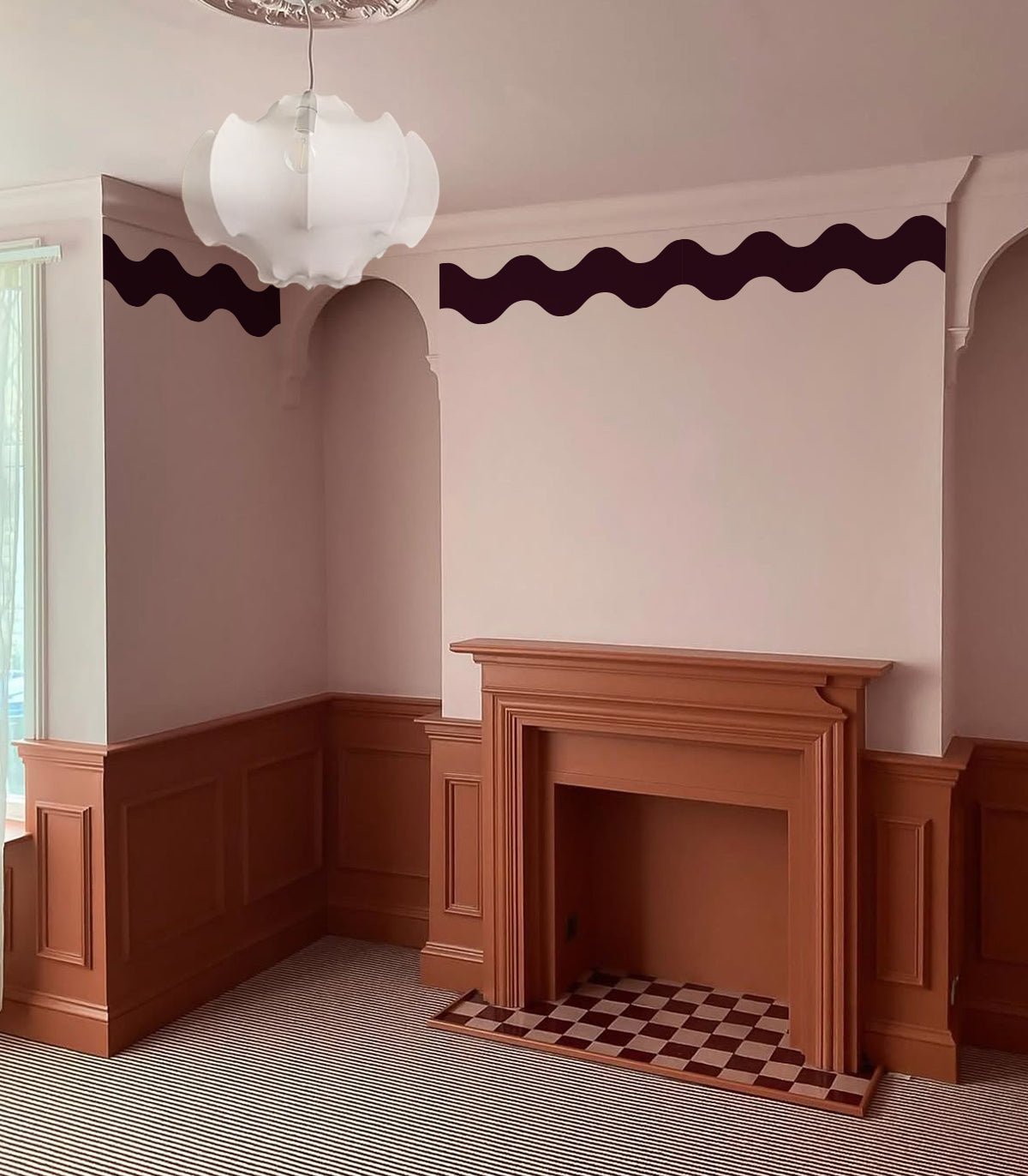 Border Double Wave Plum Wine - Wallcolors®