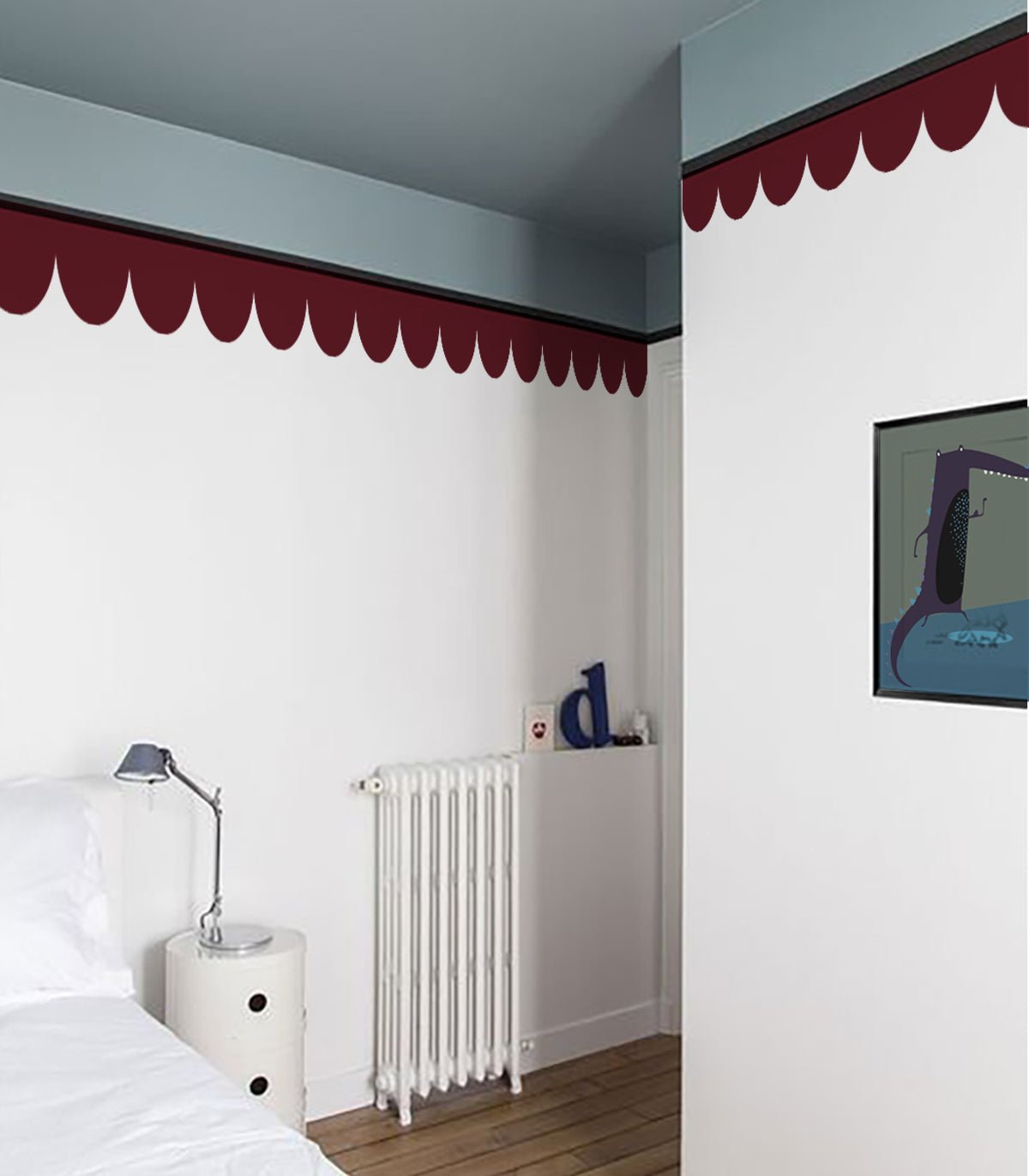 Border Seashell Deep Burgundy - Wallcolors®