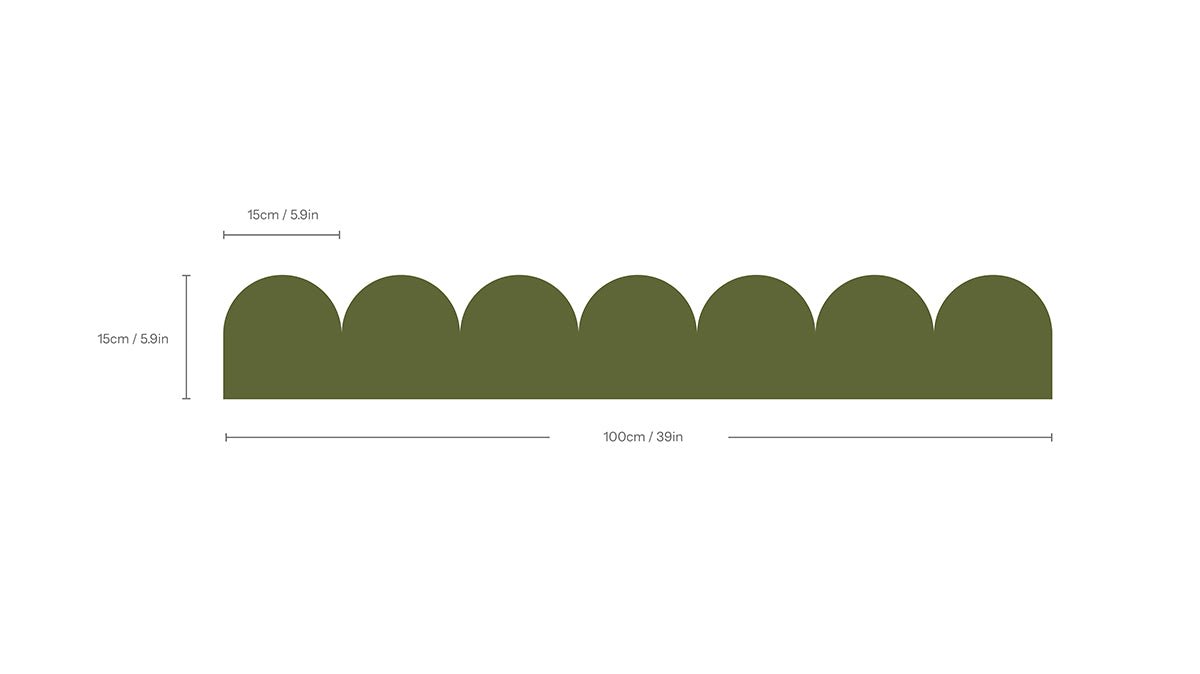 Border Seashell Deep Olive - Wallcolors®