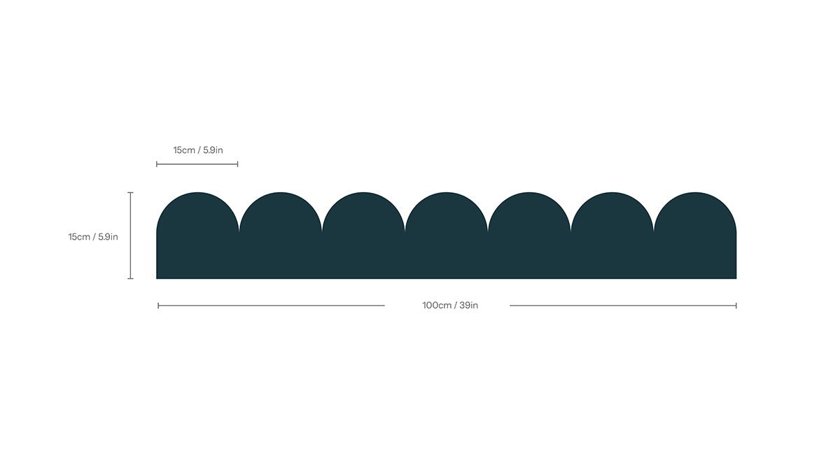 Border Seashell Midnight Teal - Wallcolors®