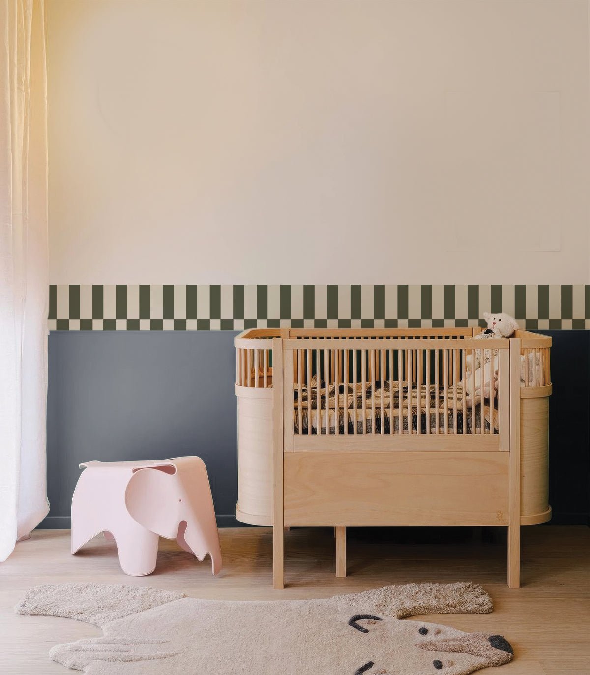 Border Tetris Play Olive Grey - Wallcolors®
