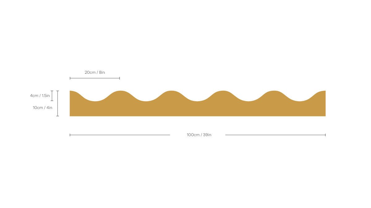 Border Waves Warm Mustard - Wallcolors®