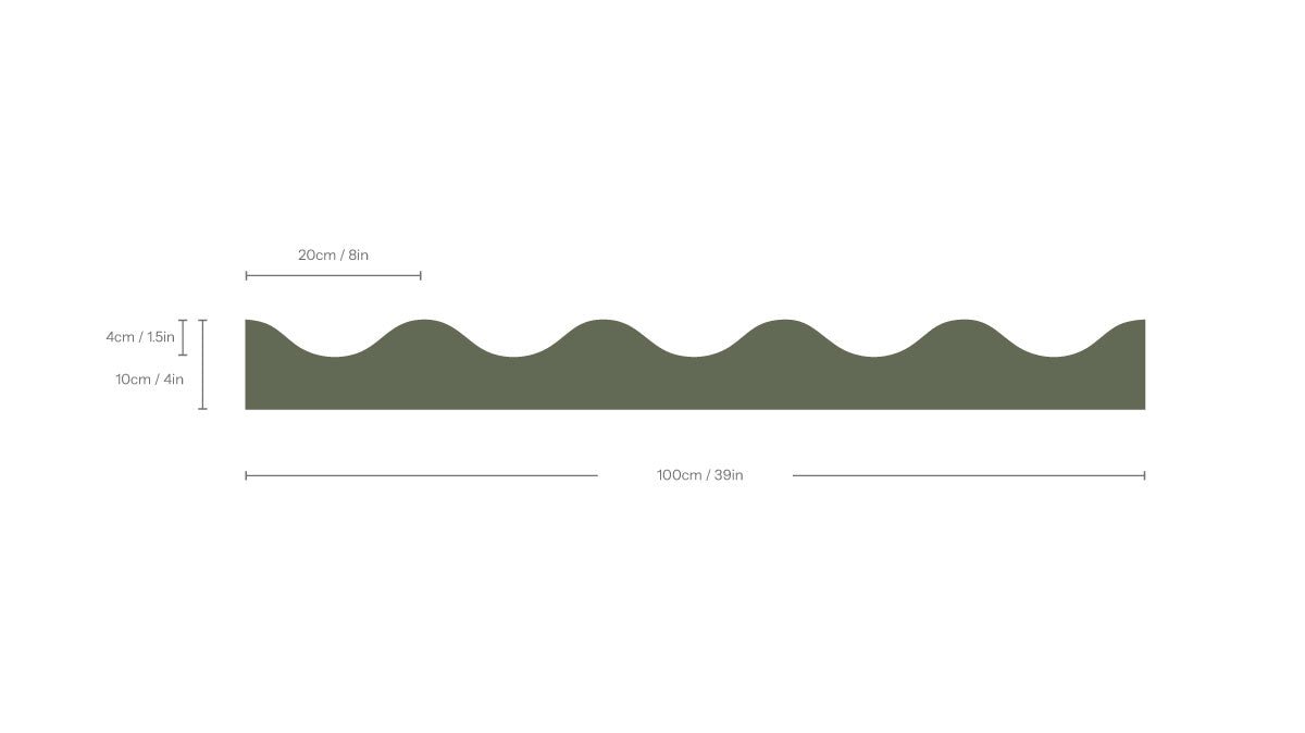 Border Waves Dark Emerald - Wallcolors®