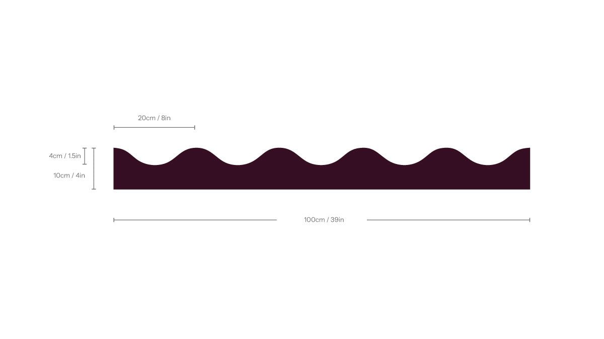 Border Waves Deep Burgundy - Wallcolors®