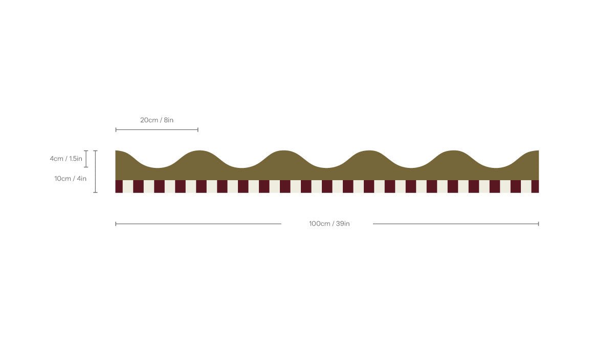 Border Waves Play Golden Ochre - Wallcolors®