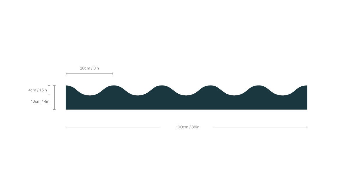 Border Waves Midnight Teal - Wallcolors®