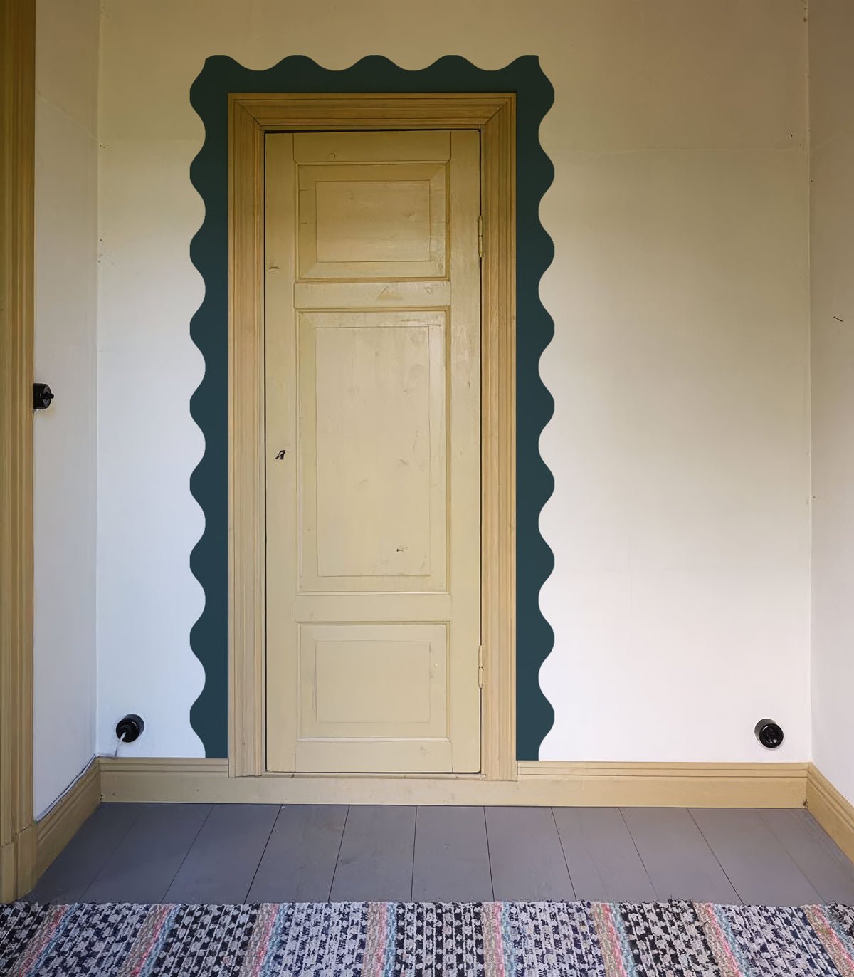 Border Waves Midnight Teal - Wallcolors®