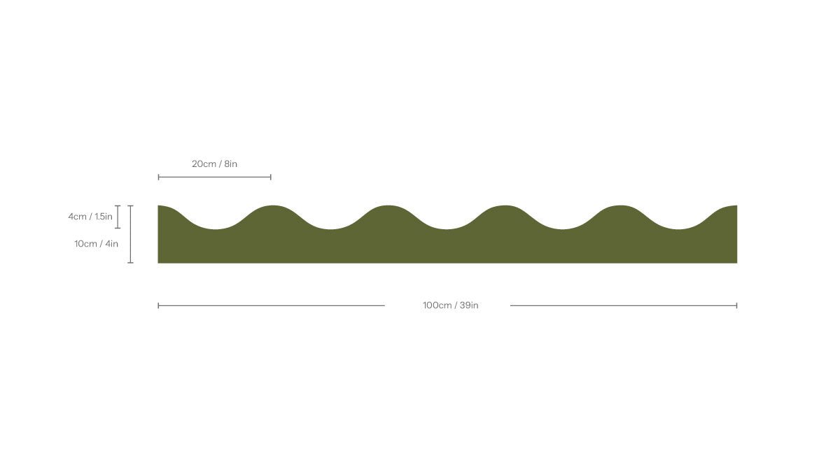 Border Waves Olive Moss - Wallcolors®