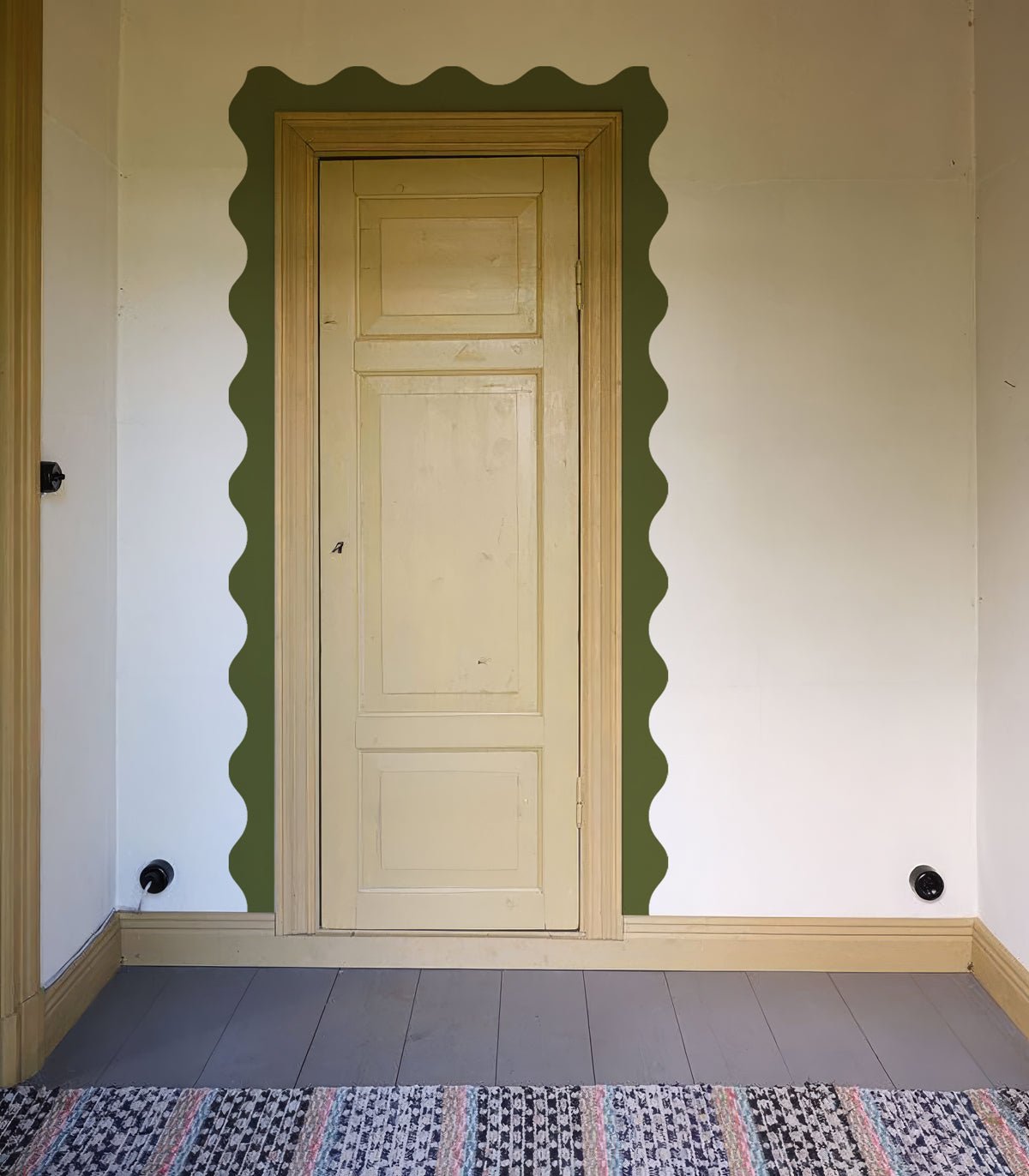 Border Waves Olive Moss - Wallcolors®