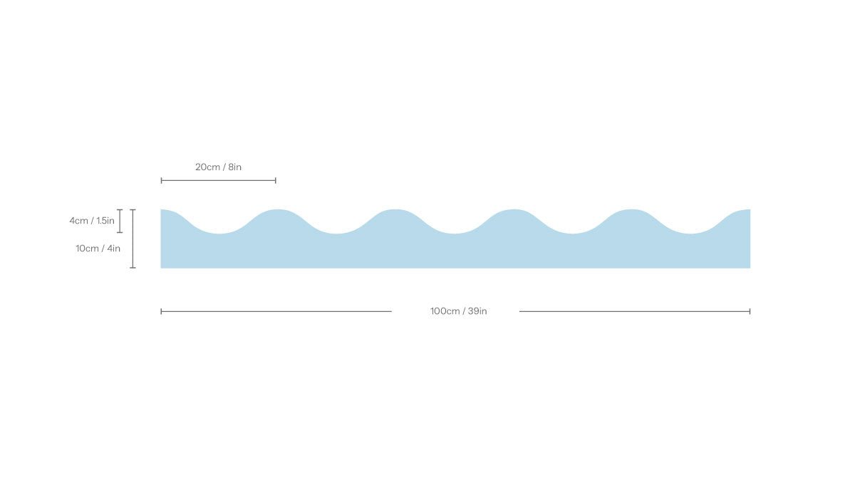 Border Waves Powder Blue - Wallcolors®