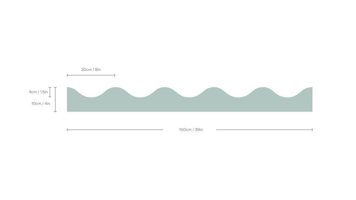Border Waves Sage Grey - Wallcolors®