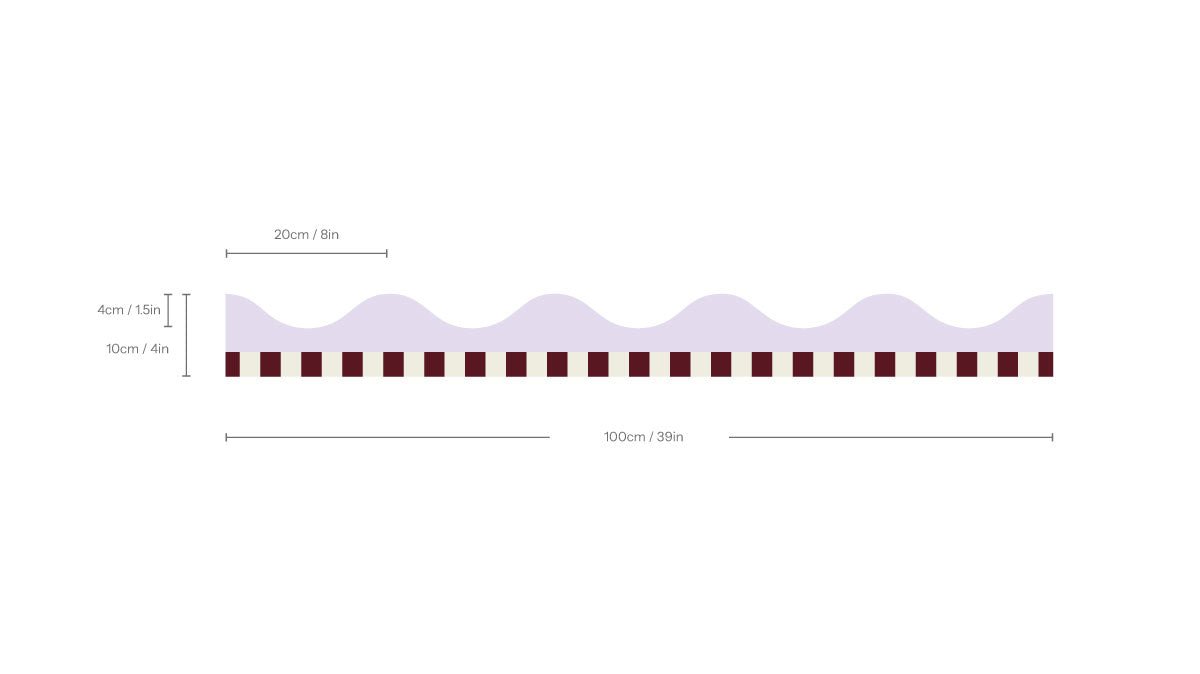 Border Waves Play Soft Lilac - Wallcolors®