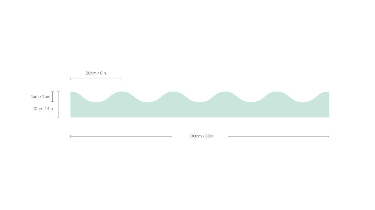 Border Waves Soft Mint - Wallcolors®