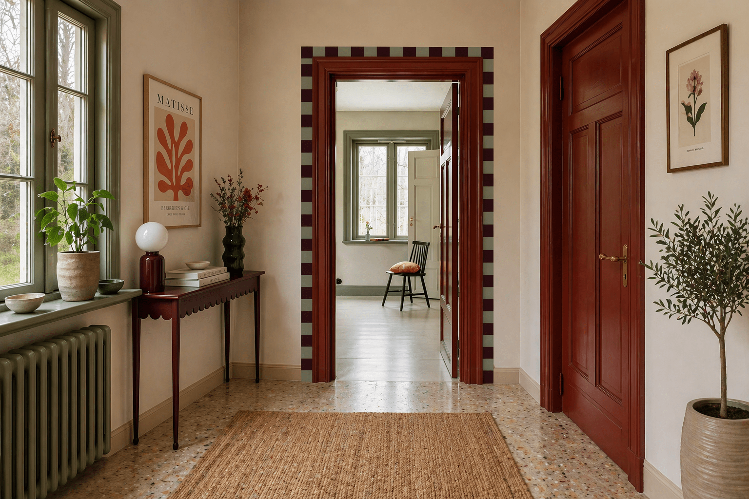 Border Square Deep Burgundy - Wallcolors®