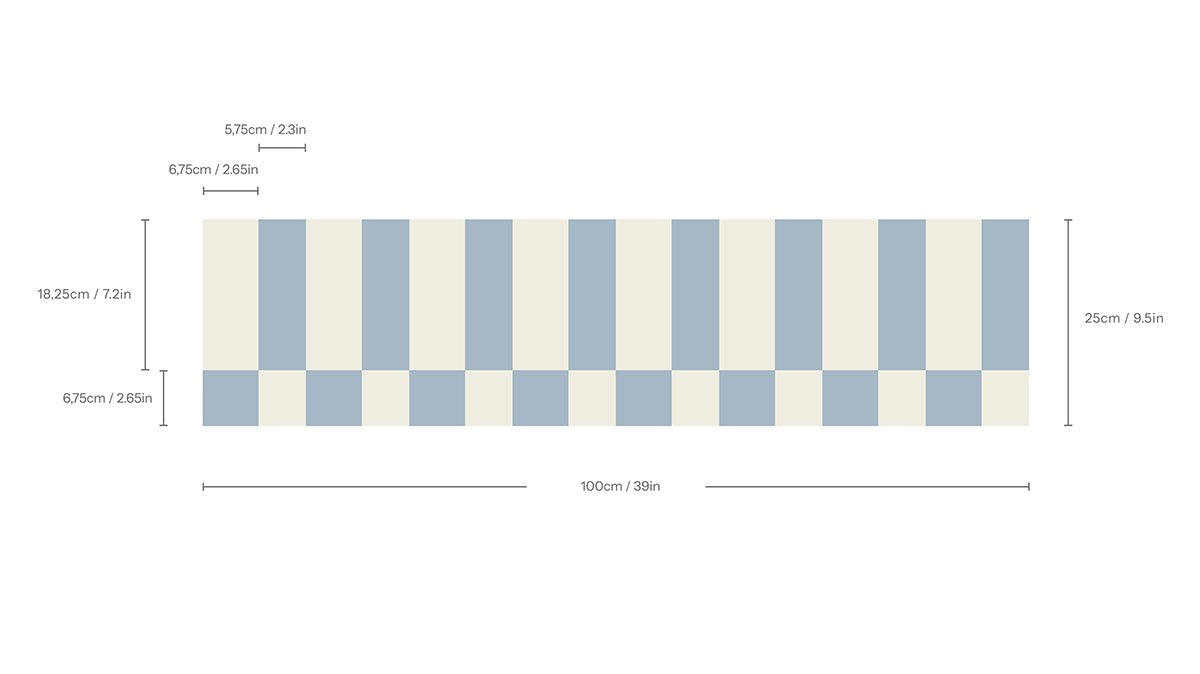 Border Tetris Cool Blue Grey - Wallcolors®