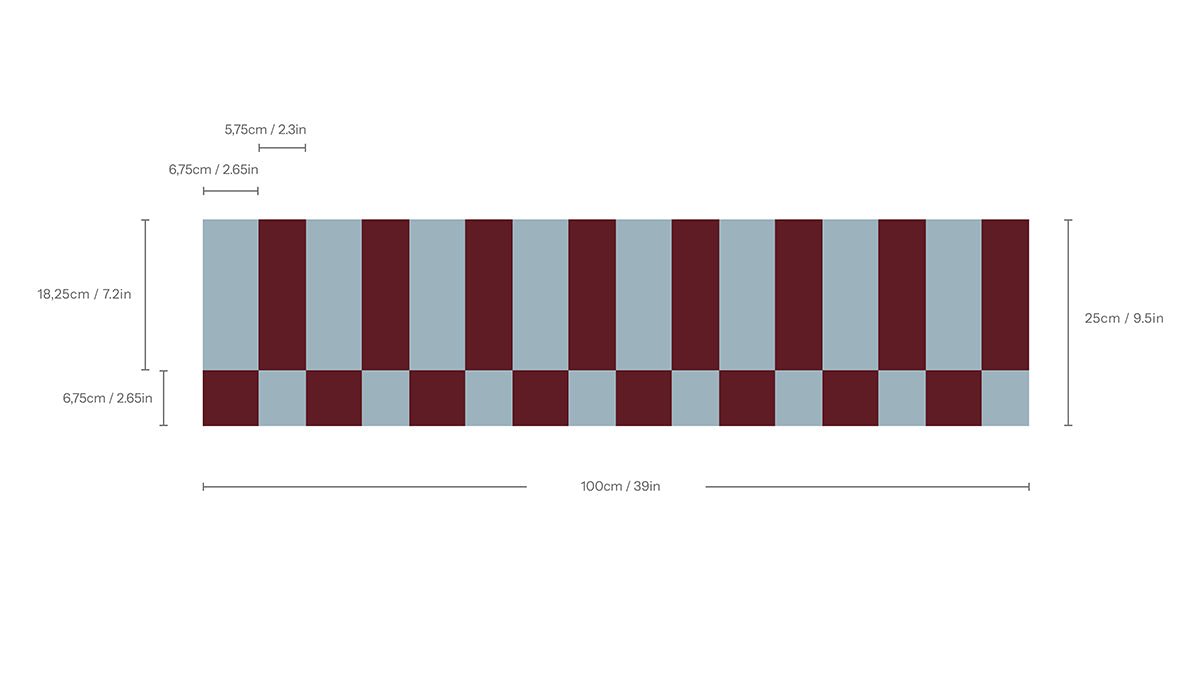 Border Tetris Dusty Blue - Wallcolors®