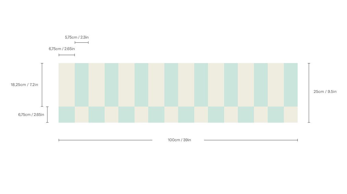 Border Tetris Play Fresh Mint - Wallcolors®