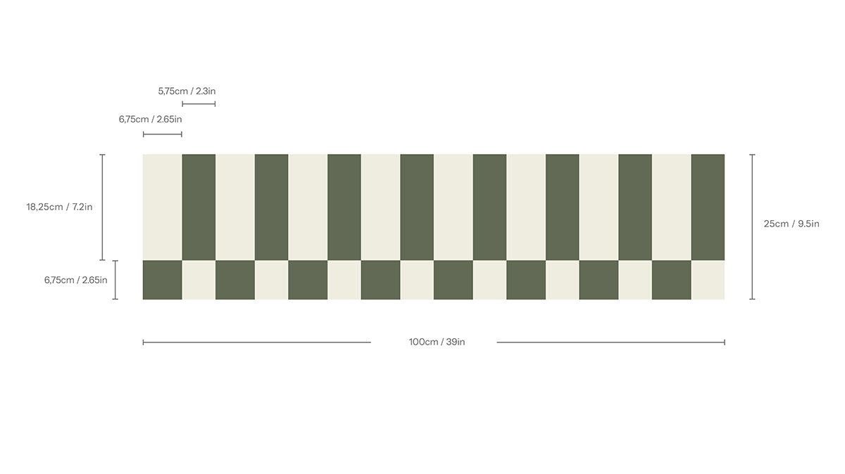 Border Tetris Play Olive Grey - Wallcolors®