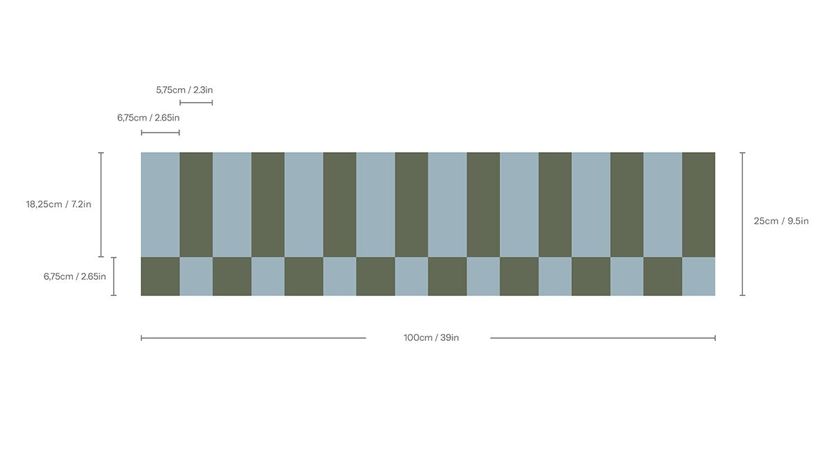 Border Tetris Olive Khaki - Wallcolors®