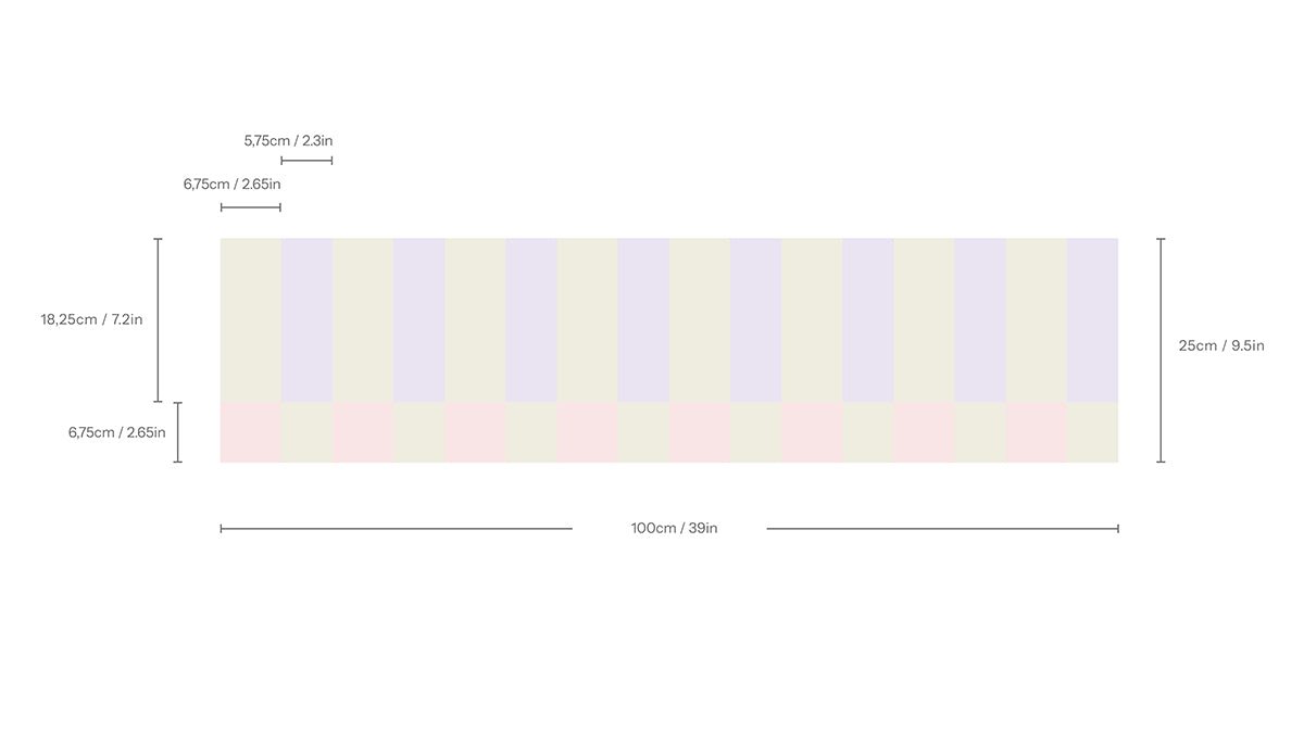 Border Tetris Pale Lilac - Wallcolors®