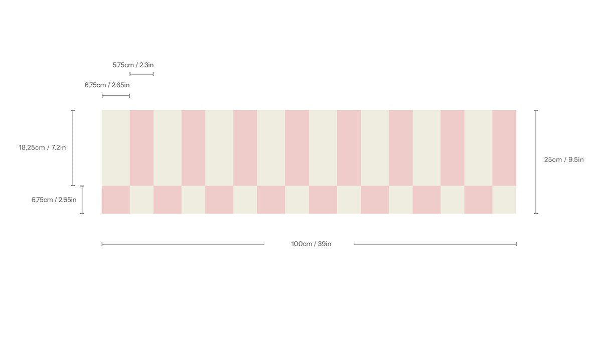 Border Tetris Powder Rose - Wallcolors®