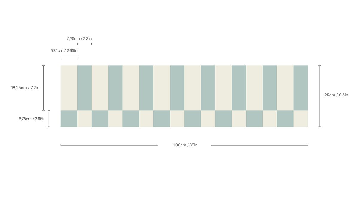 Border Tetris Play Soft Aqua - Wallcolors®