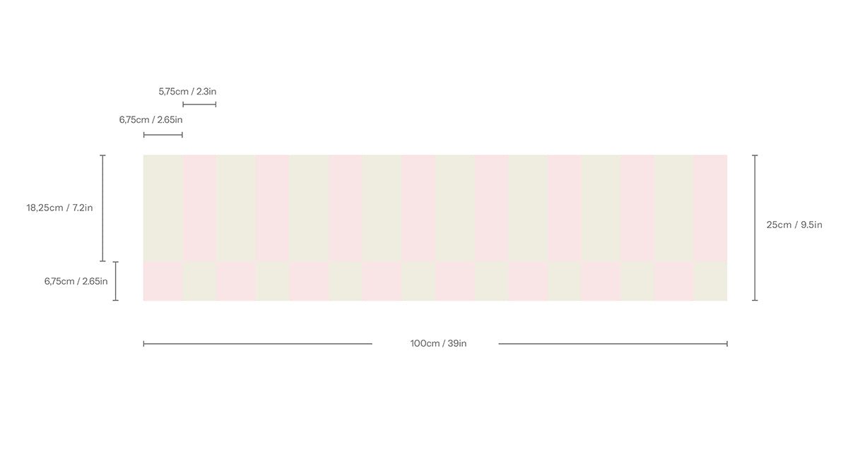 Border Tetris Soft Cream Blush - Wallcolors®