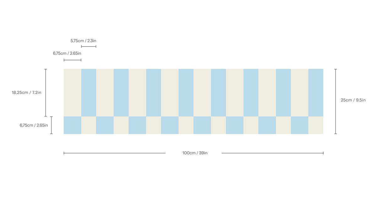 Border Tetris Soft Sky Blue - Wallcolors®