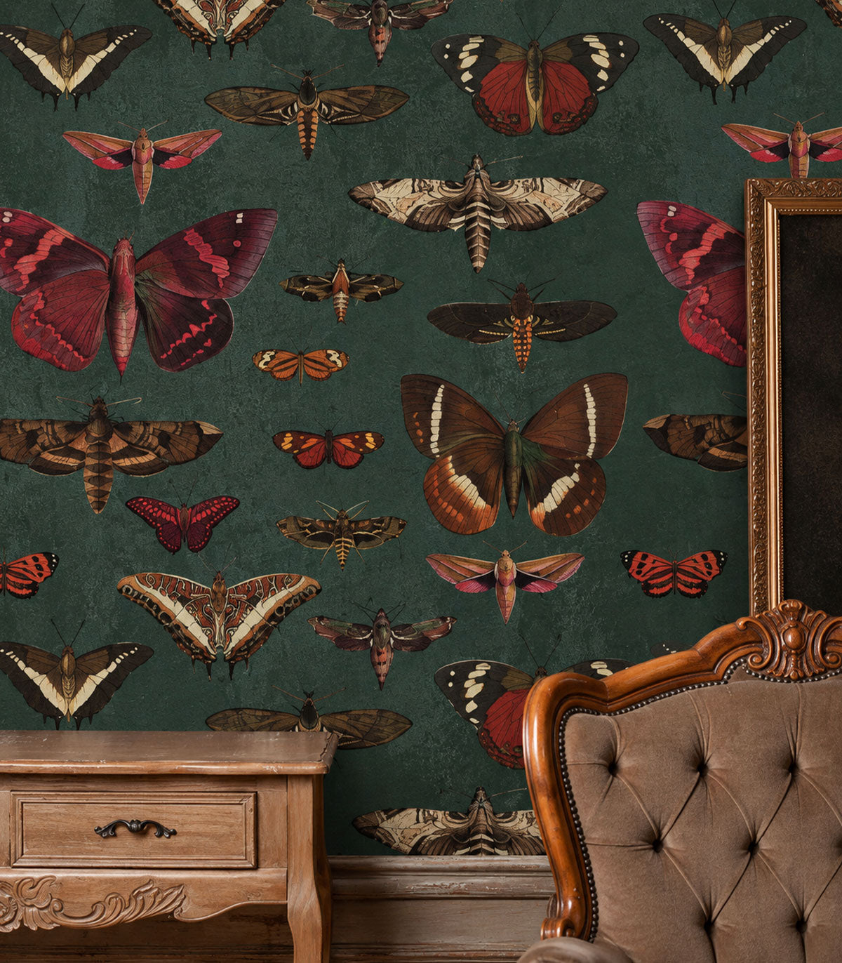 Papel pintado Butterflies Vert