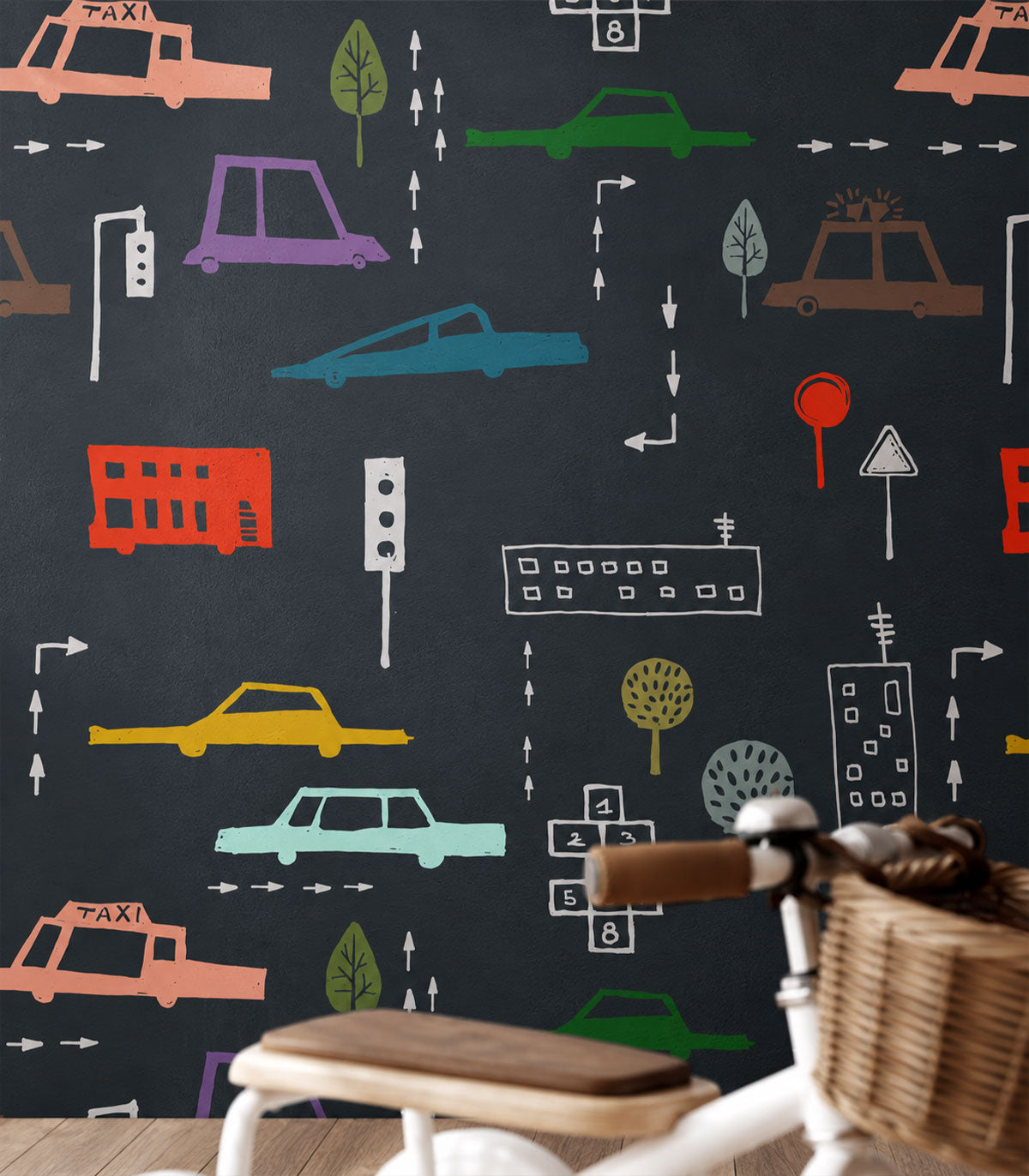 Papel pintado Cars Navy Blue