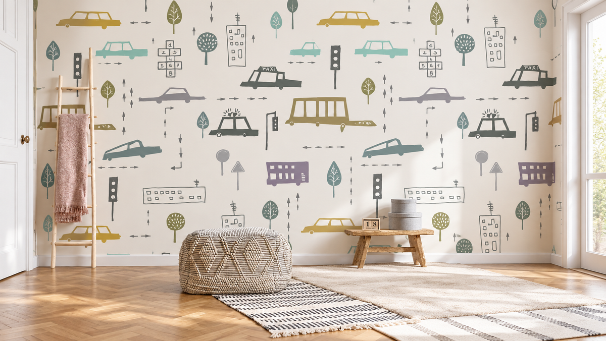 Papel pintado Cars White