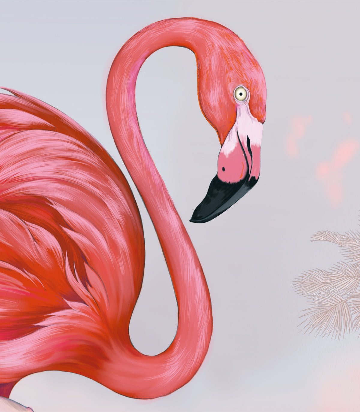 Tapeta Crimson Flamingo Pink - Wallcolors®