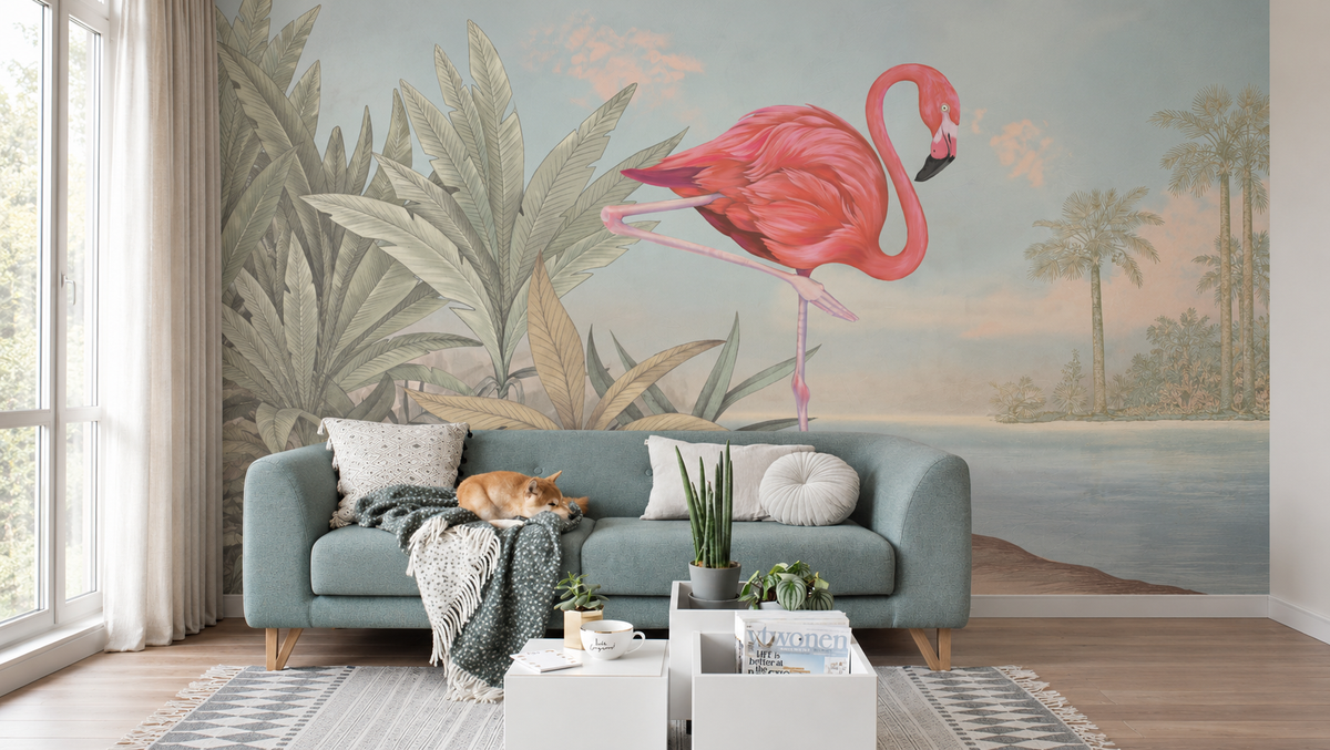 Tapeta Crimson Flamingo
