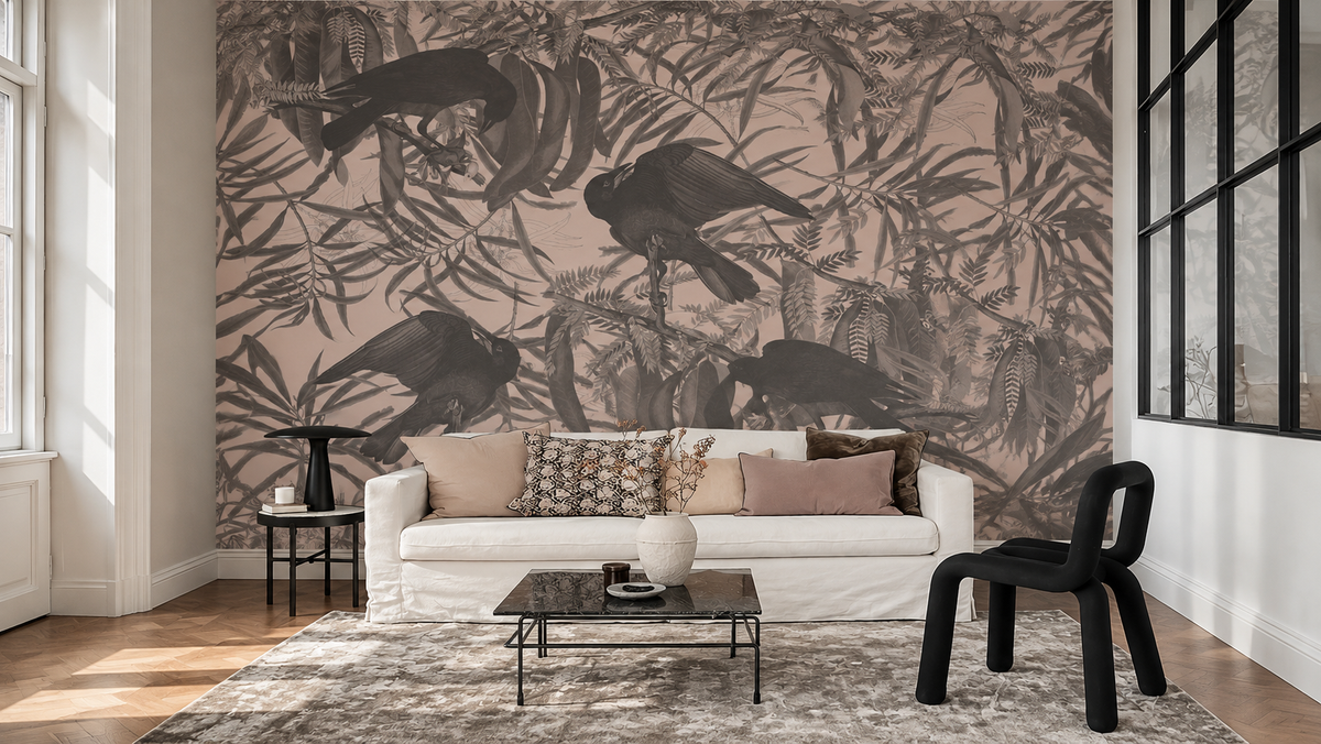 Tapeta Crows Beige