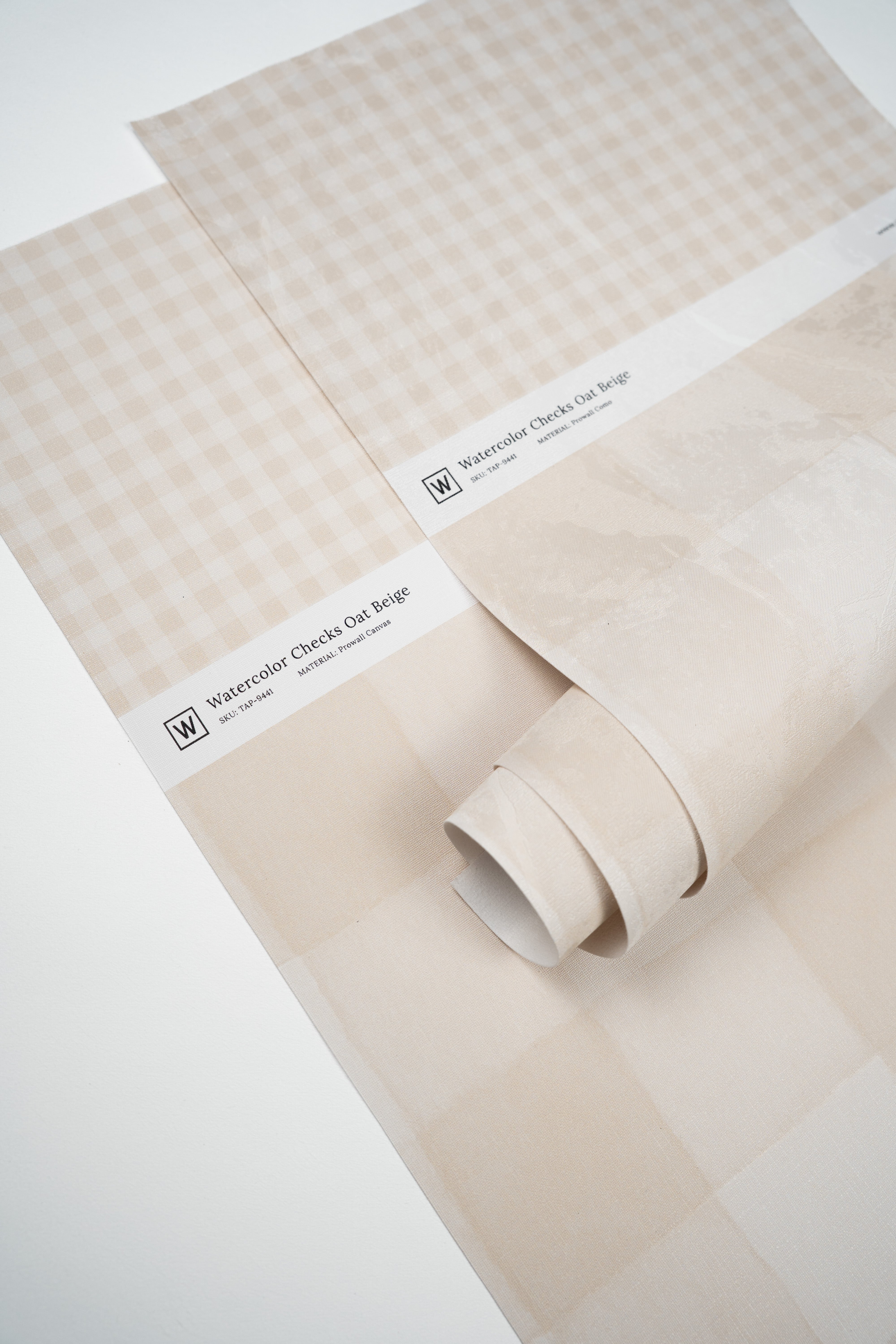 Tapete Watercolor Checks Oat Beige