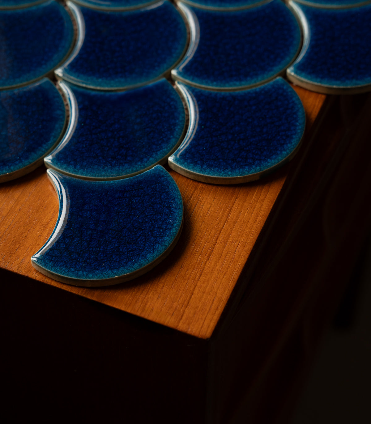 Fish scale royal blue mosaic