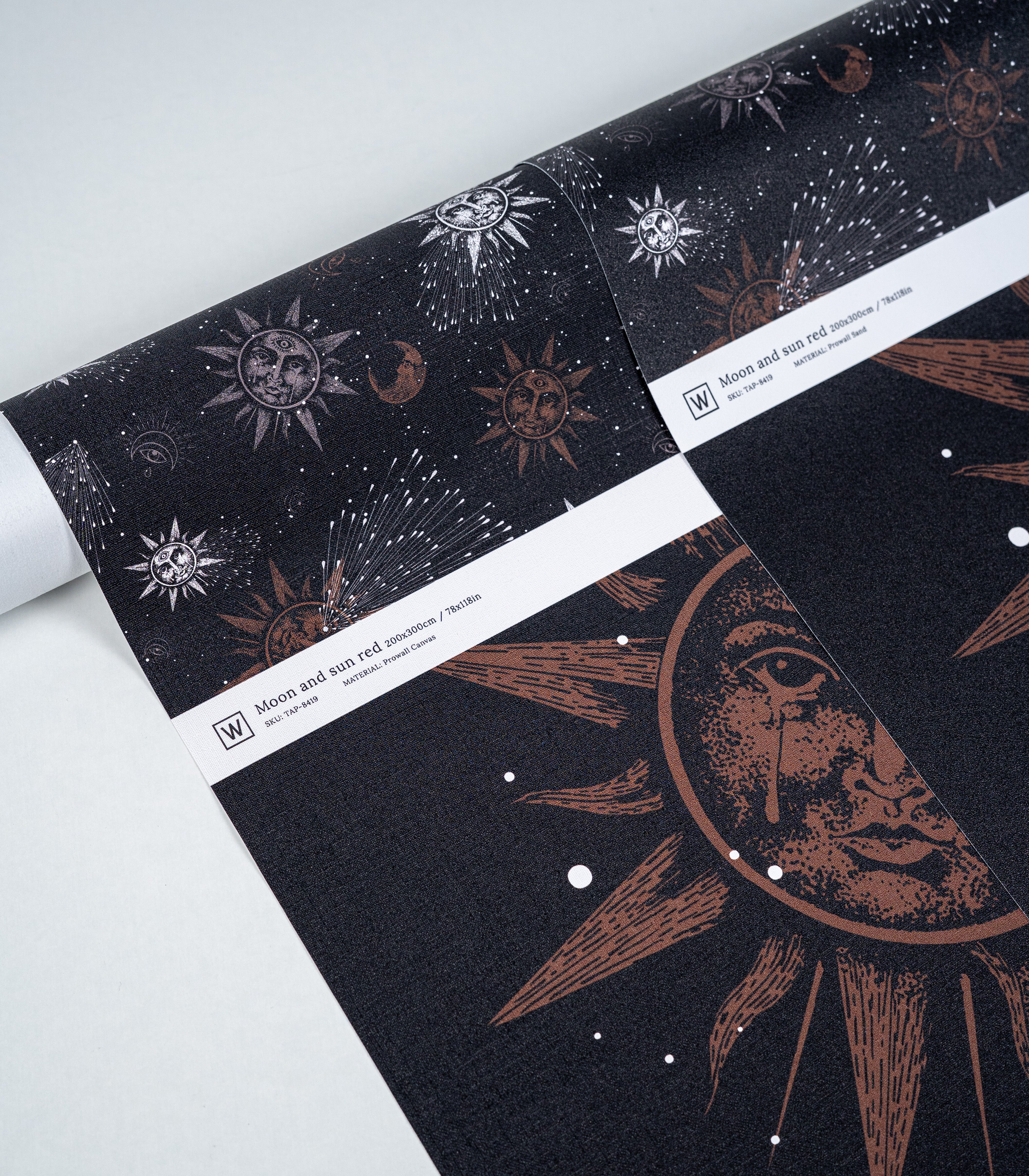 Papel pintado Moon and sun red