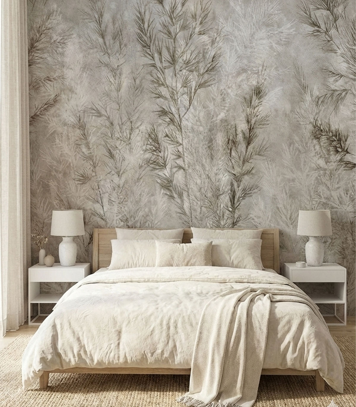 Dry grass gray wallpaper