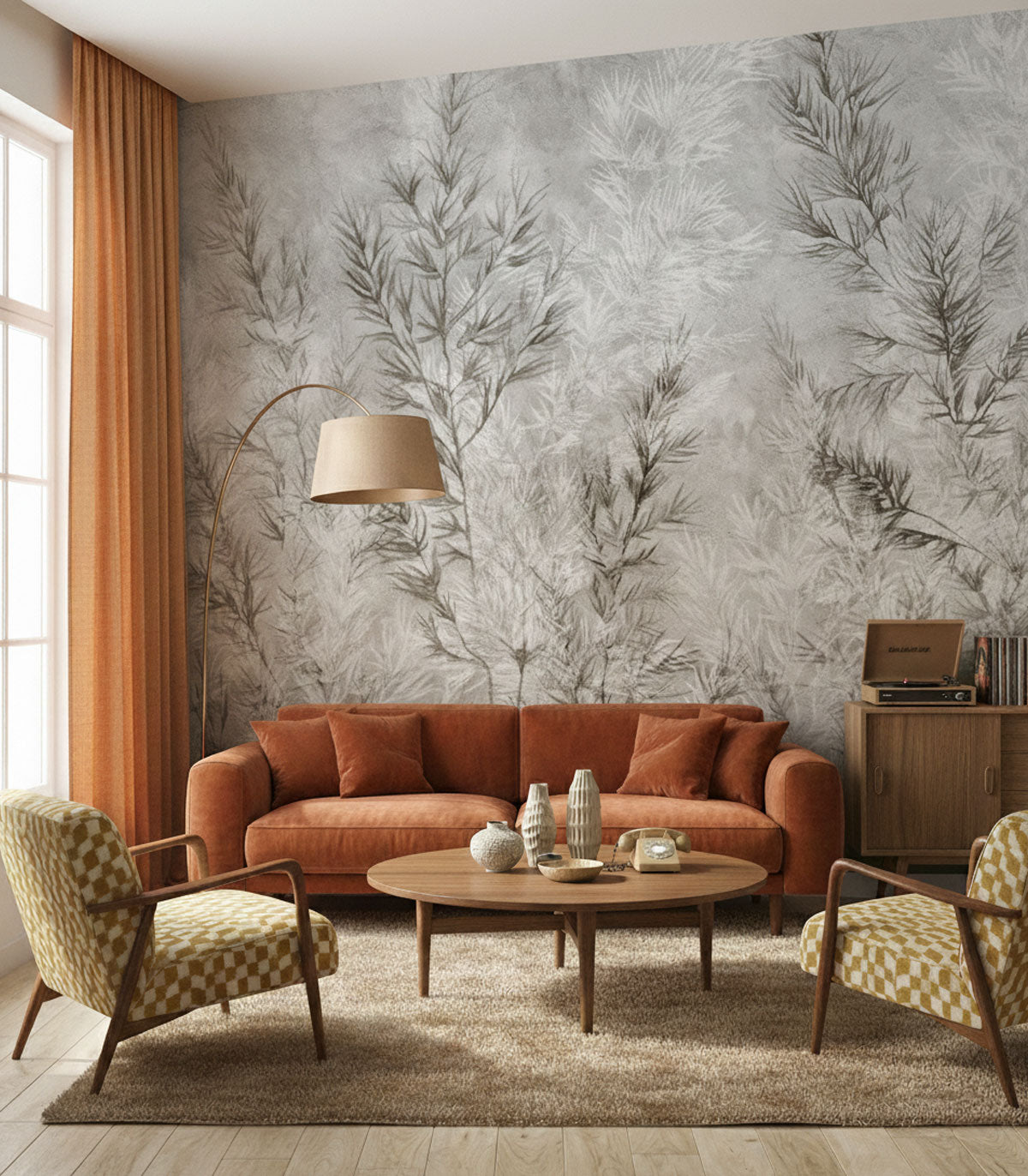 Dry grass gray wallpaper