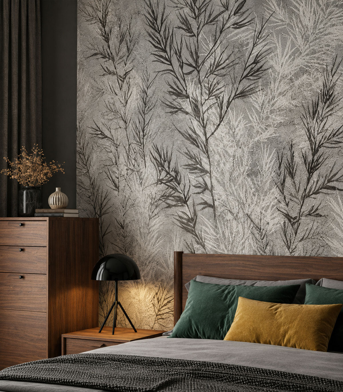 Carta da parati Dry grass grey